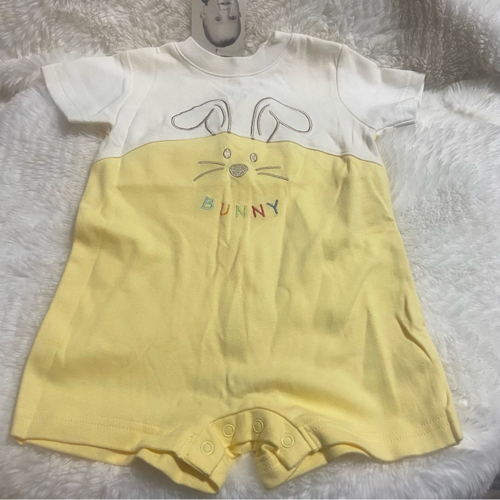 Vintage Little Wonders Yellow and White Bunny One Piece